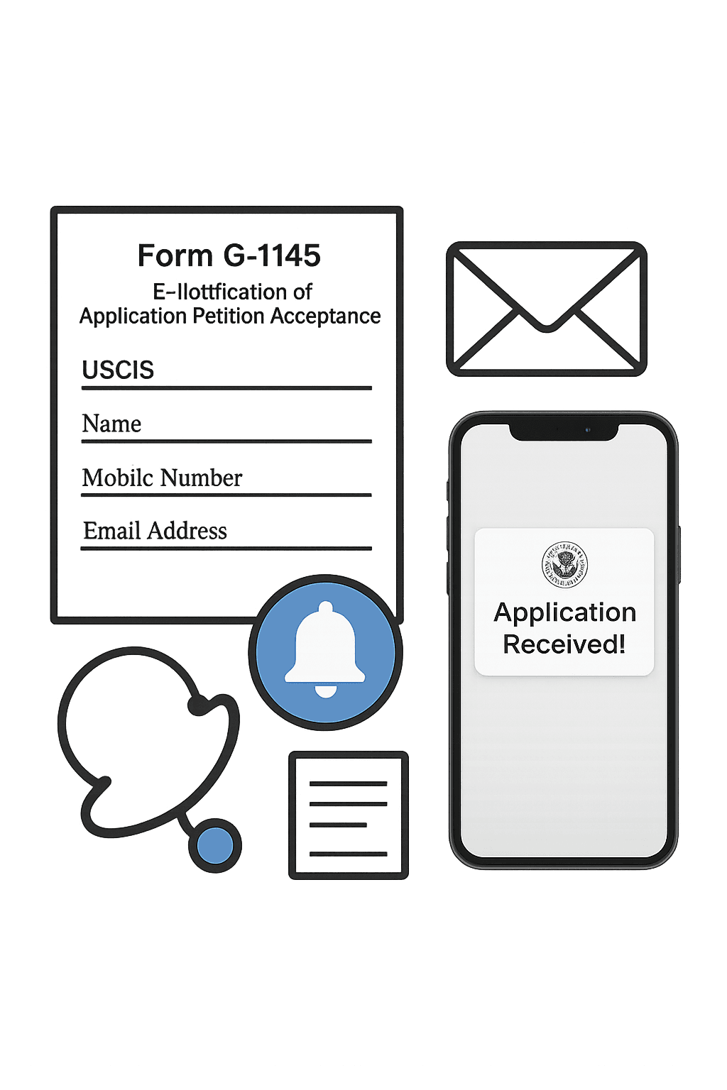 USCIS notification Form G-1145